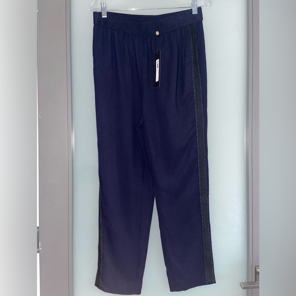 NWT Kobi Halperin Navy Crepe Midnight Blue Manning Pant - Picture 1 of 7